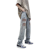 QDBAR Ripped American Style High Street Autumn Hiphop Jeans