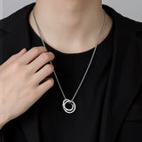 QDBAR Necklace for Boys New Fashion Brand All-Matching Fancy Niche Titanium Steel Pendant Sweater Sweater Chain Internet Celebrity Men's Necklace
