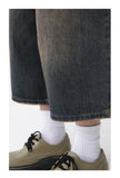 QDBAR Korean Style Vintage Men's Jeans Summer Loose Male Wide Leg Knee Length Shorts 2024 New Washed Fashion Denim Trouser 9A8825