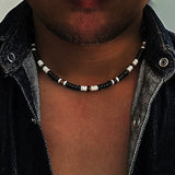 QDBAR 2024 Summer Beach Bohemia Surfer Necklace For Men Simple Geometric Tribal Ethnic Coconut Shell Beaded Necklace Men Jewelry