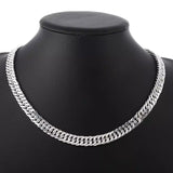 QDBAR Hot fine Width 6MM chain 925 Sterling Silver Necklaces for Women Men Charm fashion Jewelry wedding Party Holiday gift 50-60cm