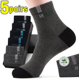 QDBAR 5 Pair Bamboo Fiber Summer Spring Men Socks Breathable Cotton Sports Sock Breathable Deodorant Business Socks Plus Size 38-43