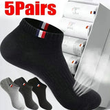 QDBAR 5 Pairs Summer Cotton Man Socks Fashion Breathable Sports Boat Sock Comfortable Deodorant Socks Casual Ankle Sock Male