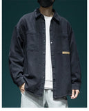 QDBAR Autumn Men's Long Sleeve Cargo Shirt Casual Korean Fashion Oversize Blouses Hombre 2024 New High Street Y2K T Shirt Baggy Jacket