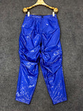 QDBAR Spring Colored Loose Shiny Reflective Patent Faux Leather Harem Pants Men Luxury Designer Y2K Clothes Trousers 2025