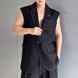 QDBAR Topstitched Casual Large Pocket Vest