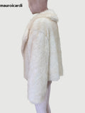 QDBAR Spring Autumn Winter Short Thick Warm Soft Hairy Faux Fur Coat Women Loose Casual Fluffy Jacket Furry Cardigan 2025