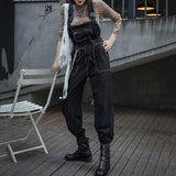 QDBAR Technical Black Topstitch Jumpsuit