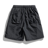 QDBAR Casual Solid Color Pocket Cargo Shorts