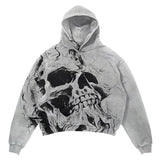 QDBAR Harajuku American Goth Hoodies Women Y2K New Goth Skull Printing Streetwear Hip Hop Couples Sweatshirt Clothes - High Quality