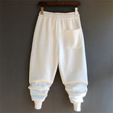 QDBAR Slim Casual Solid Harem Lounge Pants