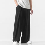 QDBAR Loose Solid Straight-leg Pants