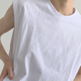 QDBAR Loose Crew Neck Sleeveless Tank Top