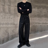 QDBAR Topstitched Metallic Layered Cargo Pants