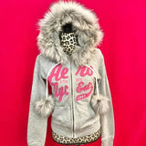 QDBAR With Harajuku Print Light Color Hoodies women Design Clothing Kawaii Clothes Street Leopard Print American Plush Jacket Y2K Tops