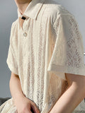 QDBAR [Hoho] Lace Fabric Short-Sleeved Shirt Na1343