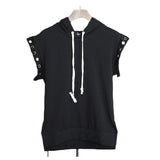 QDBAR Slim Fit Sleeveless Hooded T-Shirt And Shorts