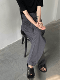 QDBAR [COLN] high-waisted straight-leg pants NA321