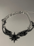 QDBAR [Chealimpid] Darkgemstone Diamonds Wings Design Necklace Na932