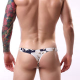 QDBAR  2024 Fashion Print Mens Thongs And G Strings Low Rise Brief Penis Hipster Men's Briefs  Thongs Breathable Brief Thong HT007