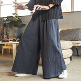 QDBAR Pleated Linen Wide-leg Pants