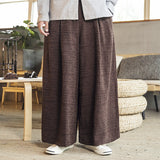 QDBAR Pleated Linen Wide-leg Pants