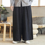 QDBAR Pleated Linen Wide-leg Pants