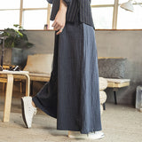 QDBAR Pleated Linen Wide-leg Pants