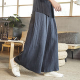 QDBAR Pleated Linen Wide-leg Pants