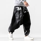 QDBAR Crane Linen Harem Pants