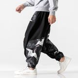 QDBAR Crane Linen Harem Pants