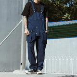 QDBAR Japanese Washed-Denim Bib Overalls