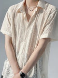 QDBAR [Hoho] Lace Fabric Short-Sleeved Shirt Na1343