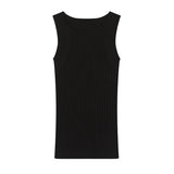 QDBAR Slim Fit Knit Stretch Crew Neck Tank Top