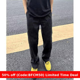 winter outfits men Men's Basic Slant Casual Pants Men's Summer Workwear Straight Loose High Slimming