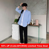 winter outfits men Myq British Yupi Men's Long-Sleeved Shirt Autumn New Korean Style Loose High-Grade All-Matching Shirt