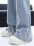 QDBAR High Street Wide-Leg Pearl Jeans NA1154