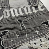 QDBAR Street Jeans New Fashion Oversized Embroidery Loose Denim Shorts Male Y2K Harajuku Retro Popular Casual High Waist Shorts Pants