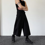 QDBAR Dark Belt Cropped Wide Leg Pants