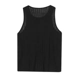 QDBAR Thin Sheer Crew Neck Tank Top