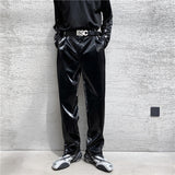 QDBAR Punk Shiny Faux Leather Slacks