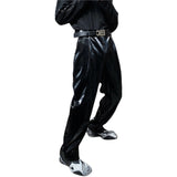 QDBAR Punk Shiny Faux Leather Slacks