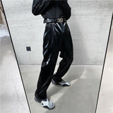 QDBAR Punk Shiny Faux Leather Slacks