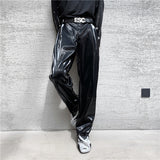 QDBAR Punk Shiny Faux Leather Slacks