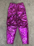 QDBAR Spring Colored Loose Shiny Reflective Patent Faux Leather Harem Pants Men Luxury Designer Y2K Clothes Trousers 2025