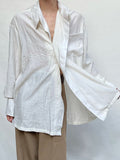 QDBAR Vintage Pleated Long-sleeved Shirt