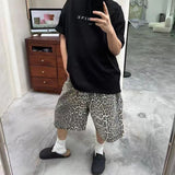 QDBAR American retro leopard print camouflage casual men shorts Y2k Trendy brand Harajuku straight leg men and women pants