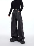 QDBAR Autumn Long Black Loose Warm Casual Flowy Wide Leg Woolen Pants Men High Waist Luxury Designer Korean Clothes 2025