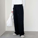 QDBAR Loose Simple Drawstring Pocket Pants