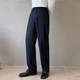 QDBAR Wrinkled Casual Elastic Waist Trousers